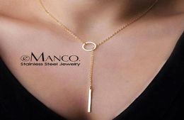 eManco Aesthetic Stainless Steel Necklaces for women Korean Pendant Gold Choker Necklace for Woman Fashion Jewellery Y0309245U1297728