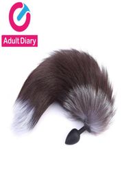 Adult Diary Silicone Butt Plug Black Fox Tail Anal Plug Soft Erotic Anal Beads Sex Toys For Women Adult Games Sex Products C1817857541