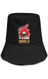 Stranger Things Welcome to Hawkins Logo black women fishing bucket sun hat design sports team unique classic bucket suncap4363467