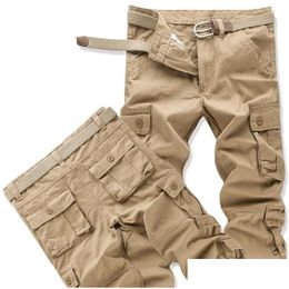Men'S Pants Mens Camouflage Cargo Casual Cotton Mti Pockets Military Tactical Streetwear Overalls Work Combat Long Trousers Drop Deli Otiwt