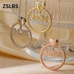 Chains ZSLBS 1 Japanese And Korean Beautiful Fashion Round MOM Love Mother's Day Necklace Jewellery