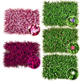 Decorative Flowers Artificial Plant Walls Foliage Hedge Grass Mat Greenery Panels Fence Home Decor Fake Plants Garden Simulated LawnWall