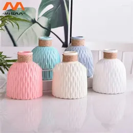 Vases Flower Pot Decoration Nordic Style Narrow Opening Simple Abs Home For Desktop Vase Arrang Design Modern