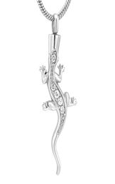ZZL077 Lizard Cremation Jewellery holds ashes Loss Of Pet Stainless Steel Memorial Urn Necklace Holder Keepsake Pendant1401097