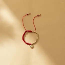 Link Bracelets Fashion Pure Hand Woven Heart Crystal Stone Bracelet For Women Bohemian Ladies Wrist Accessories Jewelry Wholesale Direct
