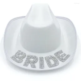 Berets White Cowgirl Hat For Adult Cowboy With Rhinestones Fits Most Women And Girl Drop