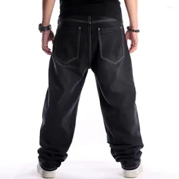 Men's Jeans Loose Black Street Trends Washed Trousers Baggy For Male Hiphop Skateboard Denim Pants Waist Size 30-46 Inch