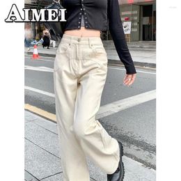 Women's Jeans Retro Straight Loose Casual Pants Spring Skinny Wide Leg Jogger Baggy Y2K Streetwear Korean Style Clothes Women 2024