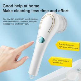 5in1 Electric Cleaning Brush Gadget Window Cleaner Bathroom Bathtub Toilet Kitchen Tool 240508