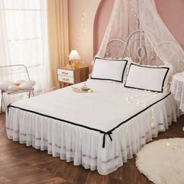 Bedding sets Bed Dress Lace Set Lace Skirt Bedspread Home Textile Solid Bed Skirt Bedroom Coverlets Bedspreads Sheets Dust Cover Bedding J240507