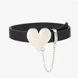Belts Fashionable Women's Belt Alloy Heart Button Fashion Chain Versatile Decorative Jeans Multi Color Thin