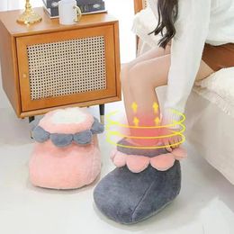 Carpets Electric Foot Heater Fast Heating Feet Warmer Fuzzy Stuffed Slipper Women's Winter Accessories For Working Reading Travelling