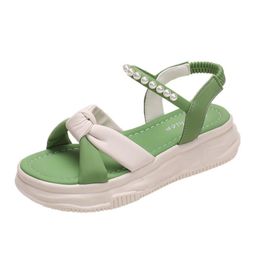 2024 Slippers sandal slides Women Beach Summer pink Flat Heel deep green Brown White and Black sandal slipers size 36-42 Low Heel