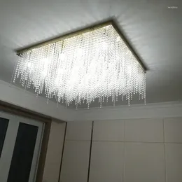 Chandeliers Round Living Room Crystal Chandelier Luxury Gold Home Decor Ceiling Light Fixture Square Design Bedroom Led Cristal Lamp
