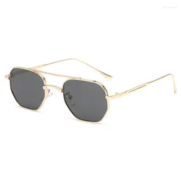 Sunglasses Fashion Double Bridge Metal Frame Sun Glasses Driving Male Vintage Black Pilot Eyeglasses UV400 Female