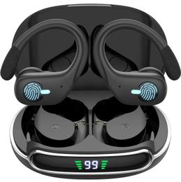 Cell Phone Earphones Wireless Bluetooth earphones for outdoor sports 5.3 equipped with charging LED display buttons to control the earphones J240508