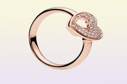 Cute heart-shaped ring for 925 silver rose gold heart-shaped frame fashion trend sterling silver ring gift female2112408