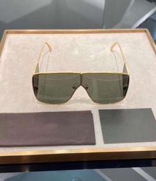 SPECTOR Gold Green Lens Shield Sunglasses FT0708 Oversize Glasses Sun Fashion Pilot Sunglasses 708 with box5515709