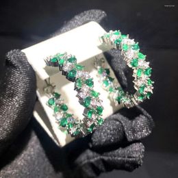 Hoop Earrings 2024 Arrived Cubic Zirconia Women Girl Fashion Jewellery Mixed Green White Colour Round Marquise CZ