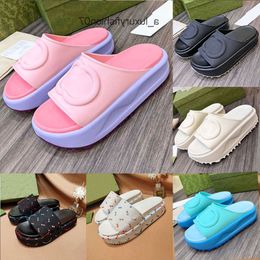 Sandals Fashion Macaron Slippers Ladies Summer Beach Stripes Casual Flip Flops Heightening Slippers Designer Slippers Sandals Cotton Fluffy ggitys F8UL