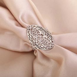 Wedding Rings Skyrim Heart Filigree Rings for Women Stainless Steel Gold Color Wide Aesthetic Ring Birthday Christmas Gift Wholesale