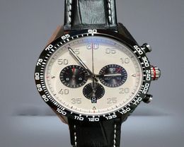 Mens Sport Watch Japan VK Quartz movement Chronograph Grey dial Wristwatches Steel Case racing car Black calendar uhr hanbelson2325423