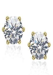 Sterling Silver S925 1CTPair Moissanite Diamond Earring Women Wedding Engagement Earrings DVVS1 18K White Gold Plated Hip Hop7365327