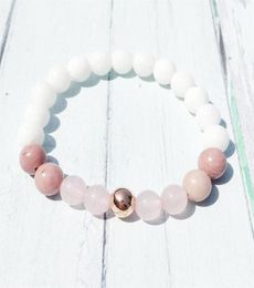 Jeaniver Fashion Design Fertility Goddess Bracelet Women039 Divine Love Spiritual Bracelet Shell Bead Rose Quarz Rhodonite Brac9919086