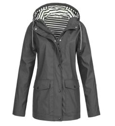KLV Autumn Winter Women Jackets Coat Warm Solid Rain Jacket Outdoor Plus Waterproof Hooded Raincoat Windproof 4106497591