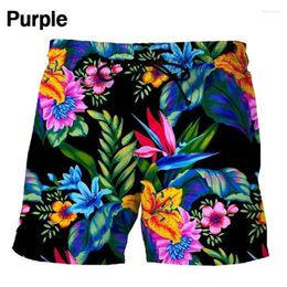 Men's Shorts Summer Fashion 3D Swimming Men Fresh Green Leaf Short Trunks Casual Comfort Beach Pants Cool Ice Homme