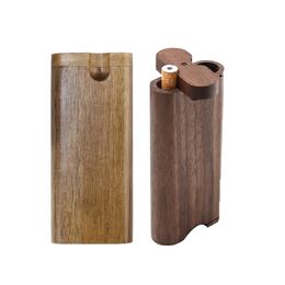 DIY Wooden Cigarette Box Pipe Handmade Wood Dugout with Ceramic Pipes Cigarette Philtres Wooden Box