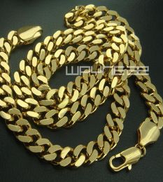 18k gold Filled mens solid chain long Necklace curb ring link jewellery N2277915501