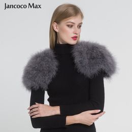 2019 Real Fur Cape Shrug Women Genuine Ostrich Feather Fur Shawl Poncho Fashion Hot Sale One Size S1264 265S