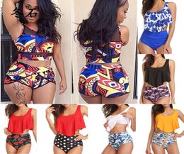 High Waist Bikini Women Plus Size Bikinis Set 2020 Mujer Swimsuit African Print Large Two Piece Tankini Waisted Bandeau Swimwear8280768