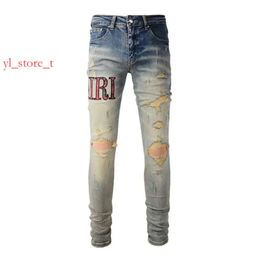Amrir Jeans Denim Trousers Mens Jeans Designer Jean Men Black Pants High-End Quality Straight Design Retro Streetwear Casual Sweatpants Designers Pant 4707