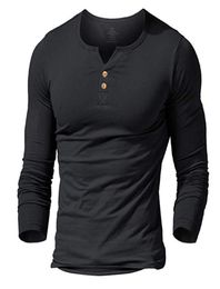 MUSCLE ALIVE men039s henley tshirt fitted dress sleeve shirt for men fitted shirts cotton casual bodybuilding fitness tshirt2594557