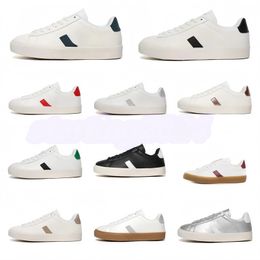 Designer casual shoes French Brazil Green Low-carbon Life V Organic Cotton Flats Platform Sneakers Women Casual Classic White Designer Shoes Mens Loafers T58