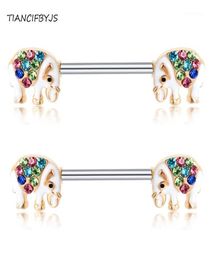 TIANCIFBYJS Nipple Barbell Piercing Earring Carlitage 14G Stainless Steel Whole Body Jewellery Crystal Nipple Rings Bars 20pcs14449505