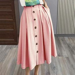 Skirts Summer Autumn Womens Midi Knee Length Korean Elegant Female Pleated Office School Skirt Ropa Mujer Tendencia 2024