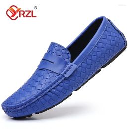 Casual Shoes YRZL Loafers Men Handmade Leather Driving Flats Slip-on Luxury Comfy Moccasins For Size 38-48