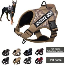 Personalised Name Dog Harness Customised tags Breathable Adjustable Pet for Medium Large Chest Strap Vest 240508