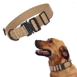 Dog Collars Reflective Military Tactical Collar K9 Adjustable Heavy Duty Metal Buckle Quick Release For Training Dogs