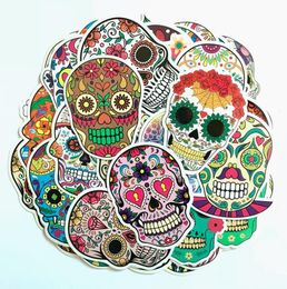 50Pcs-Pack Colourful Skull Halloween Sticker Waterproof Stickers for Bottle Laptops Car Planner Scrapbook Phone Macbook Wardrobe Wall Door Organiser Decal3092720