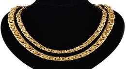 Chains Fashion Luxury Men Gold Chain Necklace Stainless Steel Byzantine Street Hip Hop Jewelry14415930