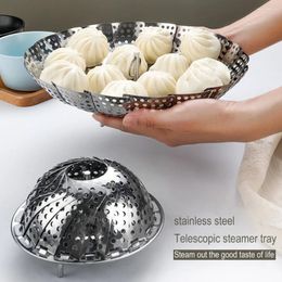Double Boilers Multifunction Folding Dish Steam Food Basket Vegetable Cooker Steamer Tray Kitchen Accessories