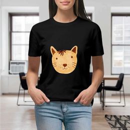 Women's T-Shirt Cartoon Cat Print T Shirt for Women Kawaii Graphic Shirts Casual Short Slved Black Female T O-neck Animal Lovers T-shirts Y240506