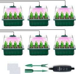Lids 4/6 Full Spectrum USB 5V LED Grow Light With Seedling Tray Plant Seed Starter Trays Greenhouse Growing Trays Plant Lamp