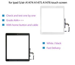 For iPad Air 1 5 Touch Screen Digitizer and Home Button Front Glass Display Panel Replacement A1474 A1475 A14766700587