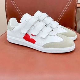 2024 Isabel Paris Marant Sneaker Designer Shoes Brand AMI Beth Grip-Strap Low-Top Leather Sneakers Fashion Mens Trainers Size 802