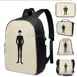 Backpack Funny Graphic Print Pretty Boy USB Charge Men School Bags Women Bag Travel Laptop